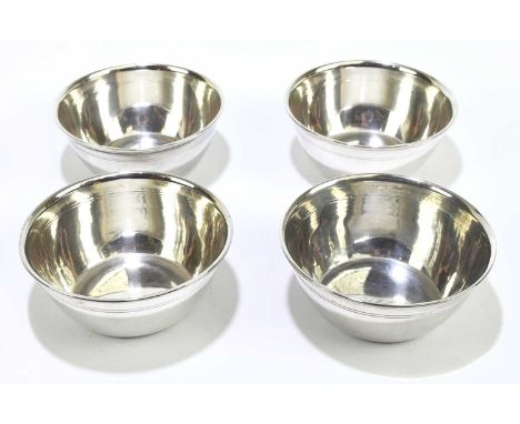 A set of four American sterling silver bowls, each stamped 'Sterling' and numbered 1213, diameter 10.75cm, combined weight 12