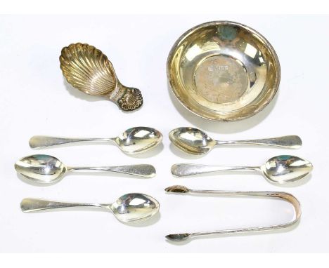 COOPER BROS &amp; SONS; an Elizabeth II hallmarked silver pin dish of circular form, Sheffield 1978, together with an Elizabe