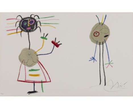 δ Joan Miró (1893-1983)L'Enfance d'Ubu (Mourlot 1020) Lithograph printed in colours, 1975, signed in pencil, numbered from th