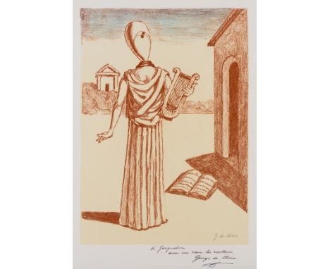 δ Giorgio de Chirico (1888-1978)Le Musa della StoriaLithograph printed in colours, 1970, a rare proof, signed and inscribed à