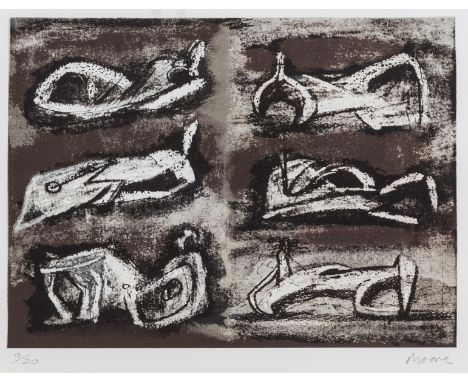 δ Henry Moore (1898-1986)Six Reclining Figures (Cramer 617)Lithograph printed in colours, 1981, signed in pencil, numbered fr