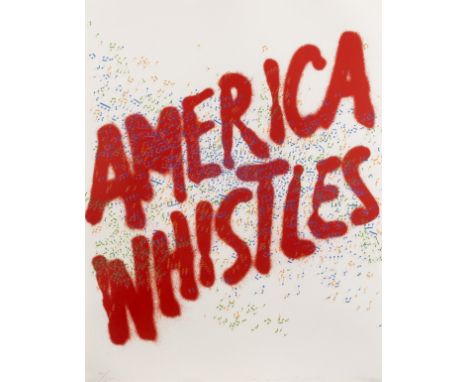Ed Ruscha (b.1937)America Whistles (Engberg 84)Lithograph printed in colours, 1976, signed in pencil, numbered from the editi