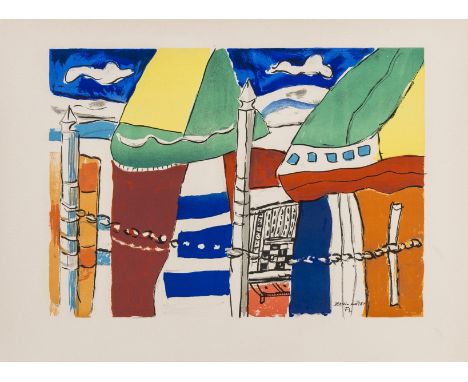 δ Fernand Léger (1881-1955) after.Deauville (Saphire E13)Lithograph printed in colours, 1950, a proof aside from the edition 