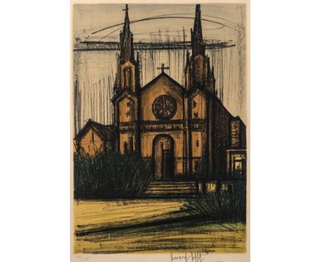 δ Bernard Buffet (1928-1999)San Francisco. Misson Dolores Church (Sorlier 90)Lithograph printed in colours, 1966, signed in p