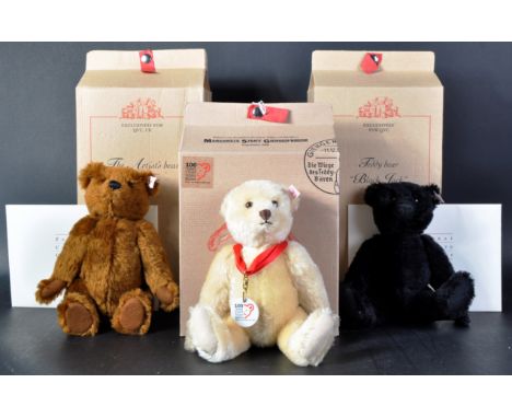 A collection of x3 Limited Edition vintage German Steiff made soft toy bears comprising 661396 Black Jack, 660986 QVC Exclusi
