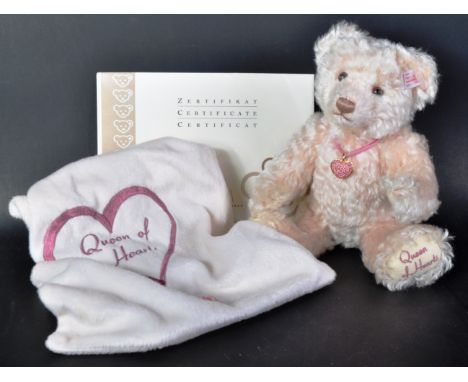 A Limited Edition German Steiff made soft toy teddy bear 662515 ' Diana The Queen of Hearts '. The bear having soft white moh