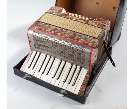 La Florenza accordion, with marble effect body, including outer case 