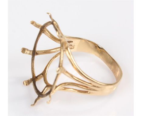 Gold ring mount, AF, 3.9 grams