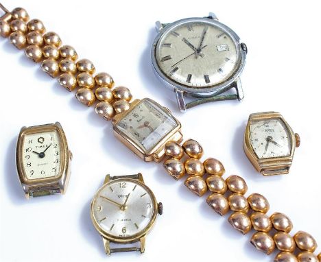 A collection of vintage watches, four ladies and one gentleman's, makers include Timex and Smith, (5)