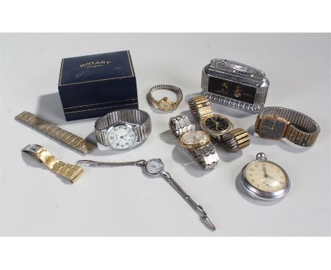 Wristwatches, to include Timex, Swiss, etc, together with a lighter