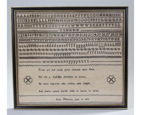 George III sampler, dated 1815, Anne Wilkinson, with the alphabet, 32cm wide