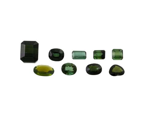 Konvolut Turmaline von 10, 4 + 8,81 (1 Stein, Treppenschliff) ct, guter bis sehr guter Zustand. Alle Steine ohne detaillierte