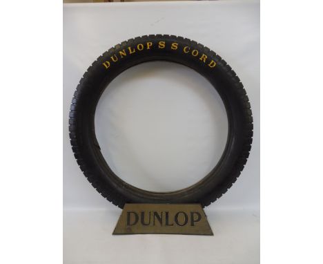 A Dunlop Garage forecourt tyre stand with an original Dunlop Cord tyre (for display purposes only). 