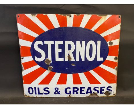 A Sternol Oils &amp; Greases enamel sign, 21 x 18".