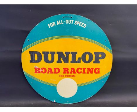 A Dunlop Road Racing circular advertising card sign, 24" diameter. 