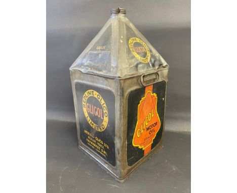 A Redline-Glico five gallon pyramid can. 