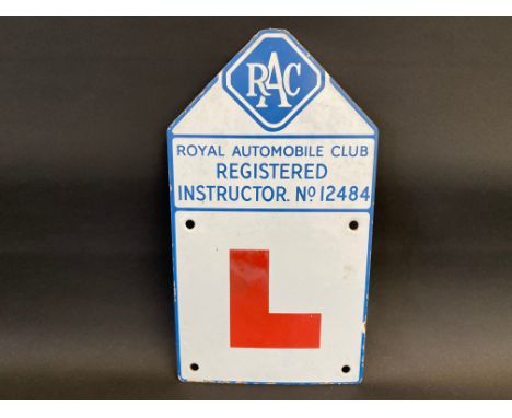 An RAC L enamel plate, 7 1/2 x 13".