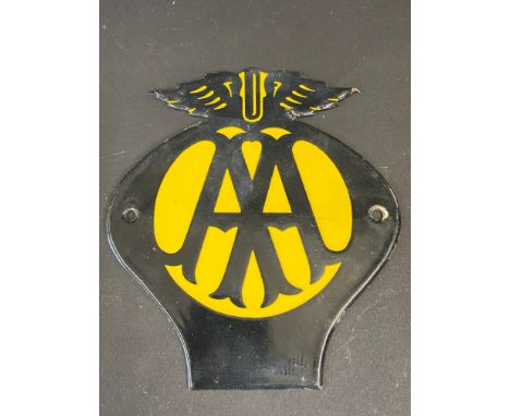 A small AA enamel plaque, in excellent condition, 5 1/2 x 6".