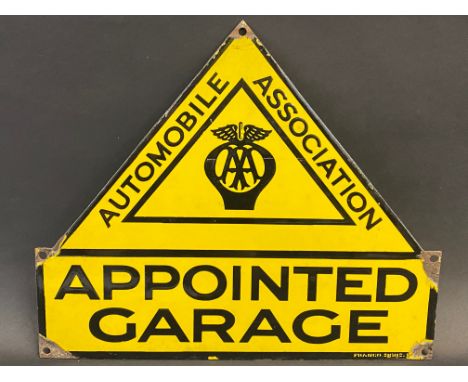 An AA Appointed Garage enamel sign with excellent gloss by Franco Signs, 13 x 11".