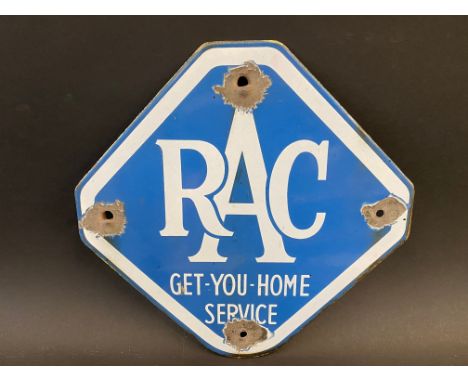 An RAC Get-You-Home Service lozenge shaped enamel sign, 10 1/2 x 10 1/2". 