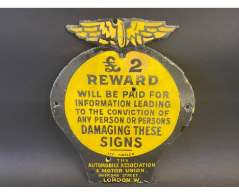An early AA £2 Reward enamel sign, with some older retouching, 8 x 10".