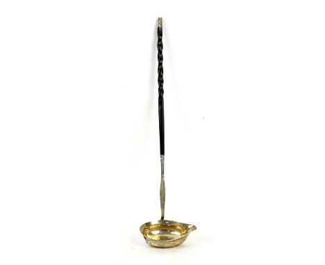 Silver and baleon handled punch ladle, circa 1800