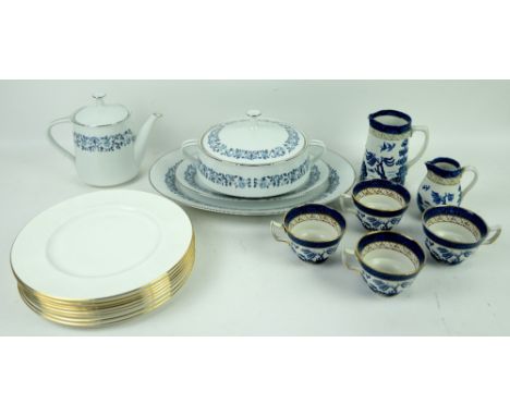Quantity of 'Royal Blue' Noritake dinner service for 12 (over 80 pieces, not complete) and Queen Anne bone china dinner servi
