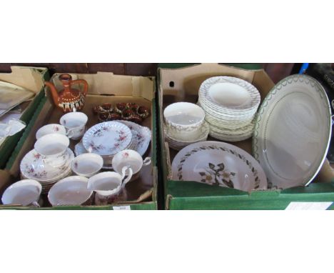 Two boxes of assorted ceramics, to include Royal Albert, Royal Worcester Ferncroft etc