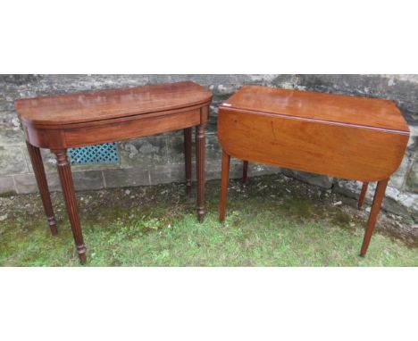 A 19th century Pembroke table, together with a 19th century mahogany card table&nbsp;