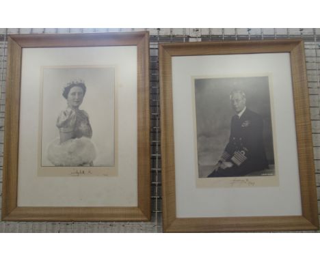 Dorothy Wilding, two signed black and white photographs of George R and Elizabeth R 1949