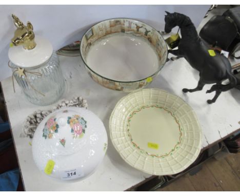 A collection of china and glass to include Royal Doulton series ware, Clarice Cliff, Coalport&nbsp; etc and a Beswick horse&n