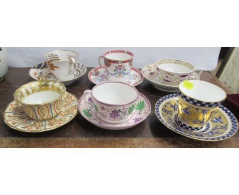 Six cabinet cups and saucers, to include Derby and Spode