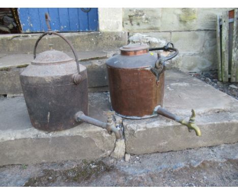 Two vintage metal urns