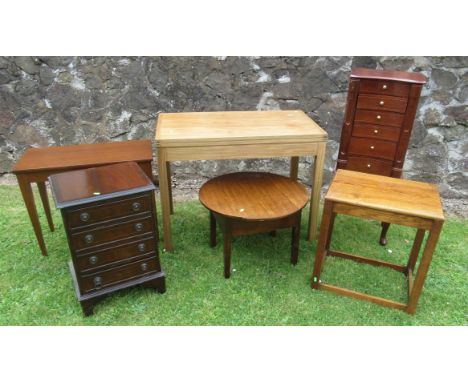 A collection of furniture to include card table, stool, jewellery cabinet etc&nbsp;