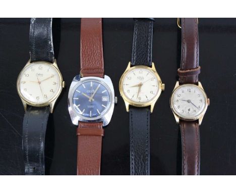 A gent's Certina Nacar gilt metal wrist watch having manual wind movement, signed Arabic dial, circa 1950s, case dia. 35mm, t