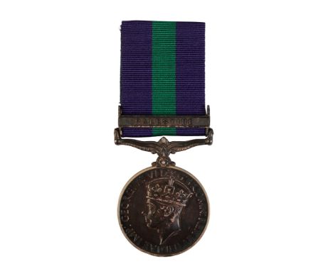 GSM PALESTINE TO  PTE J ATHERTON CHES REGT Correctly impressed - 4123080 Pte J Atherton Ch es R Condition - VF+, bruise above