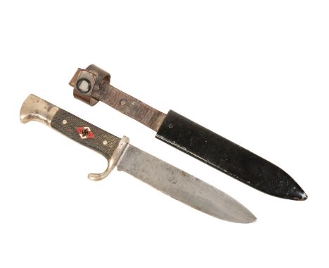 A HITLER YOUTH DAGGER early 1933 example by Herbertz &amp; Meurer Solingen Ges Gesch. The blade has the motto Blut und Ehre, 