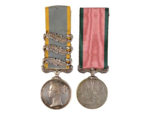 CRIMEA PAIR TO ABERNETHY, 68TH REGT Crimea 1854-56 clasps, Alma, Inkermann, Sebastopol. Officially impressed - R. Abernethy. 