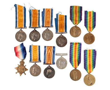A COLLECTION OF GREAT WAR MEDALS British War Medals63642 Pte P Abbott Manch R - (Died in 1919 in Germany)52977 Cpl W Wainman 