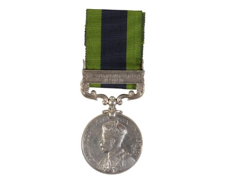 CASUALTY IGS TO PTE R BOLAM DLI Indian General Service Medal - North West Frontier 1930-31 .Correctly impressed - 4443836 Pte