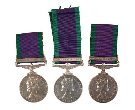 THREE SINGLE CSM NORTHERN IRELAND TO THE LIGHT INFANTRY Correctly impressed - 24146346 Pte L W Stoddart LICondition - NEFCorr
