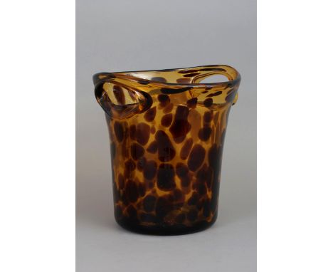 CHRISTIAN DIOR (Home Collection) Glas-Sektkühler in Schildpatt Optik wohl Empoli, Italia, 1960er Jahre, gelb getöntes, transp