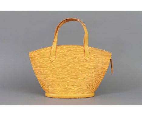 LOUIS VUITTON (Paris) "Saint Jaques" Damenhandtaschegelbes Epi-Leder, trapezform mit 2 Tragegriffen, geprägtes LV-Monogramm L