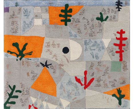 MEWES (Germany) Künstlerteppich nach PAUL KLEE "Südlicher Garten"Wolle (Velours), handgetuftet, mit flächendeckendem bunten D