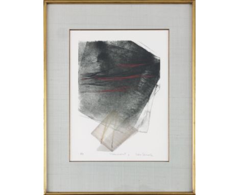 TOKO SHINODA (1913 Dalian/Republik China - 2021 Tokio)Farblithografie (mit handgewischtem Farbauftrag) auf Bütten, "Transient