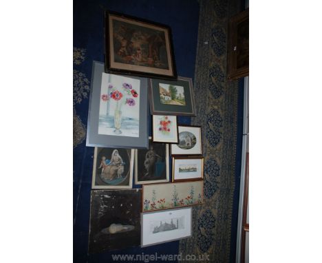 A quantity of Pictures including prints and watercolours