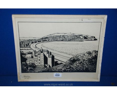 A Pen and Ink Drawing of Llandudno by Welsh artist H. Clayton Jones, signed and dated 1951