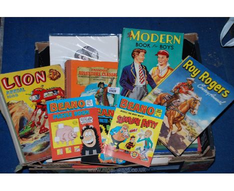 A Box of Vintage Annuals, Roy Rogers, Lion Annual 1958, etc 