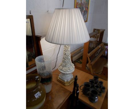 Large working ornate china lamp