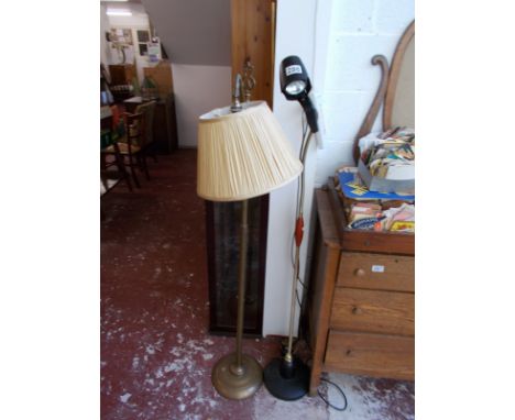 Retro brass standard lamp and modern standard lamp